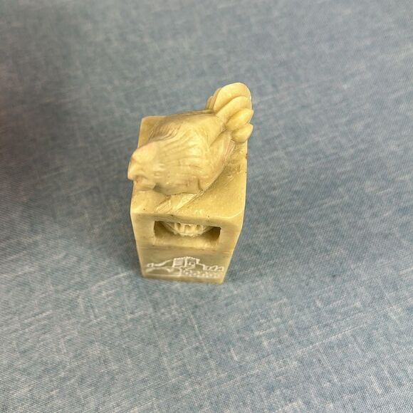 Vintage Chinese Hand Carved Soapstone Seal Stamp With Rooster On Top - Thomas - Picture 5 of 9
